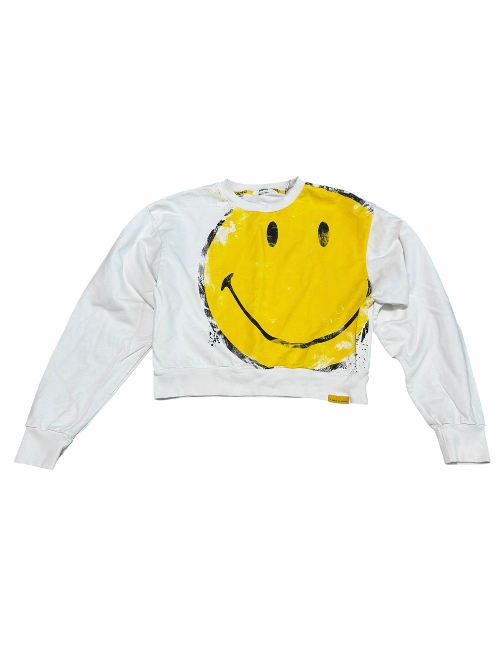 Desigual x Smiley World Cropped Graphic Sweatshirt | Size Small